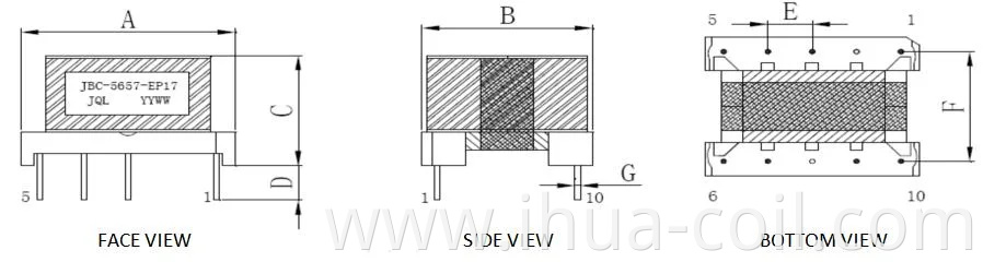 High Quality Ee/Ei/Ep High Frequency Inverter Electric Transformer for Power Car Charger